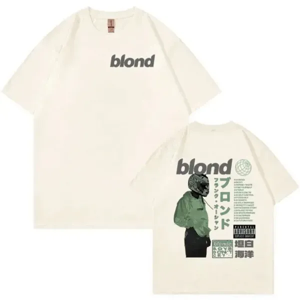 Frank Ocean Blond T-Shirt Beige Green Print - 7