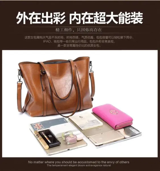 Design Tote Bag Light Blue Leather-Effect Shoulder Handbag - 7
