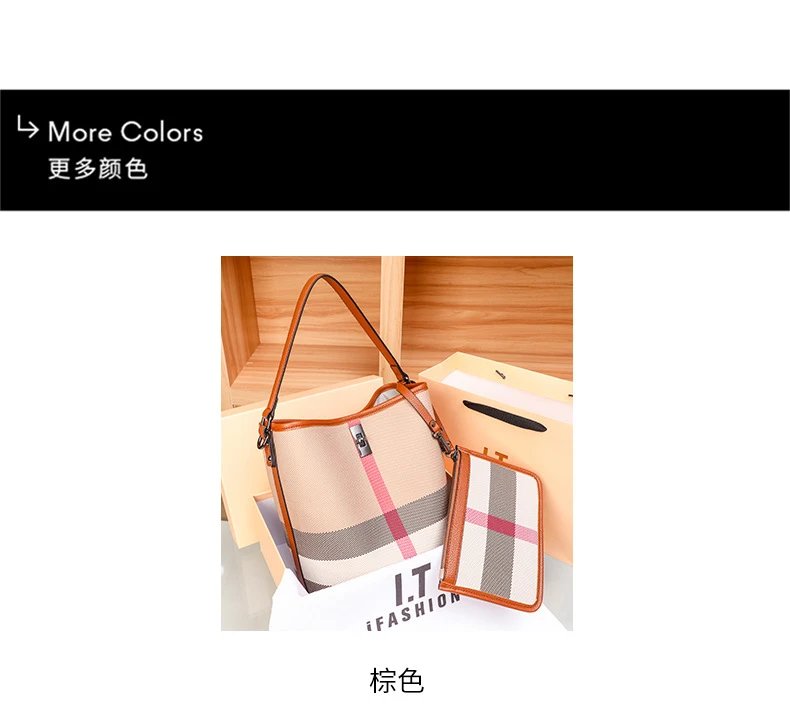 Burberry Check-Print Canvas Hobo Bag with Leather Trim in Beige and Pink Shoulder Bags - 7