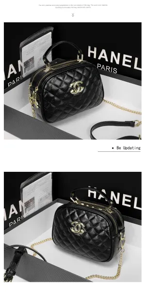 Chanel Quilted Mini Top-Handle Bag Black Chain Strap Handbag - 10