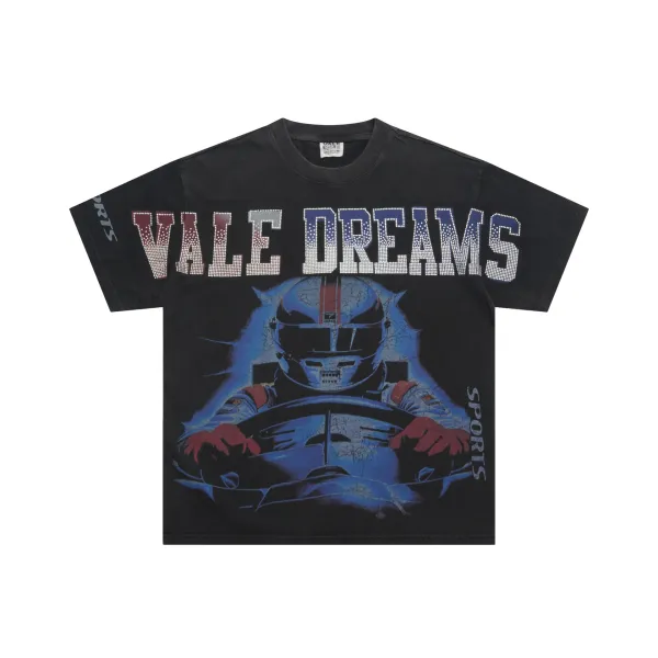 Design Vale Dreams Sports Graphic T-Shirt Black T-Shirts - 1