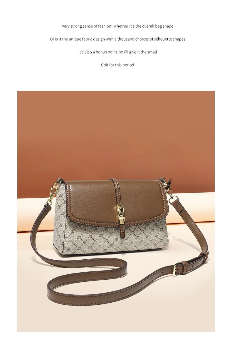 Design Luyis & Monlisa Crossbody Bag Beige Monogram Print Shoulder Bag Crossbody Bags - 3