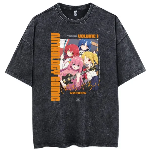 Design Anthology Comic Volume 1 Graphic Print Acid Wash T-Shirt - 1