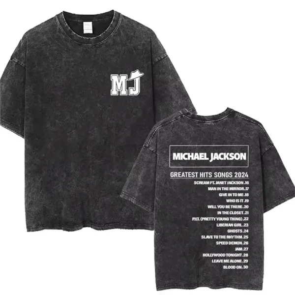 Design Michael Jackson Greatest Hits 2024 Acid Wash T-Shirt T-Shirts - 1
