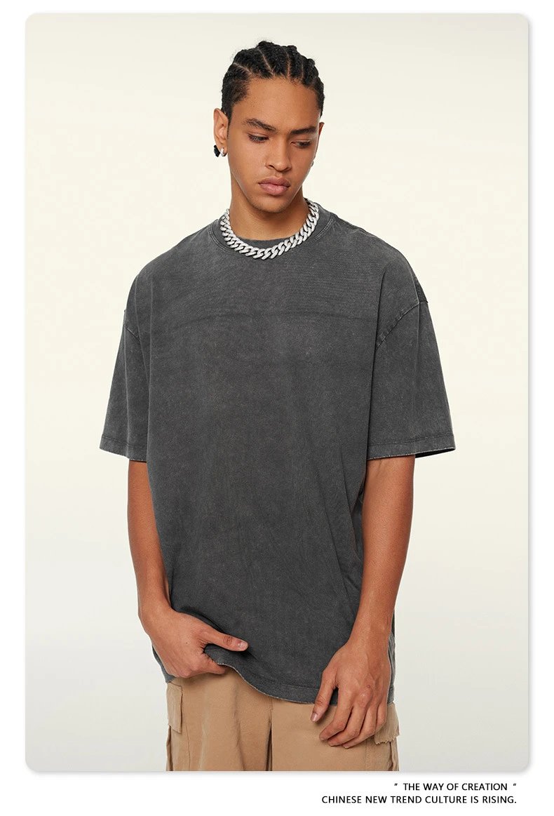Design Beingmove Washed Beige Oversized T-Shirt T-Shirts - 67