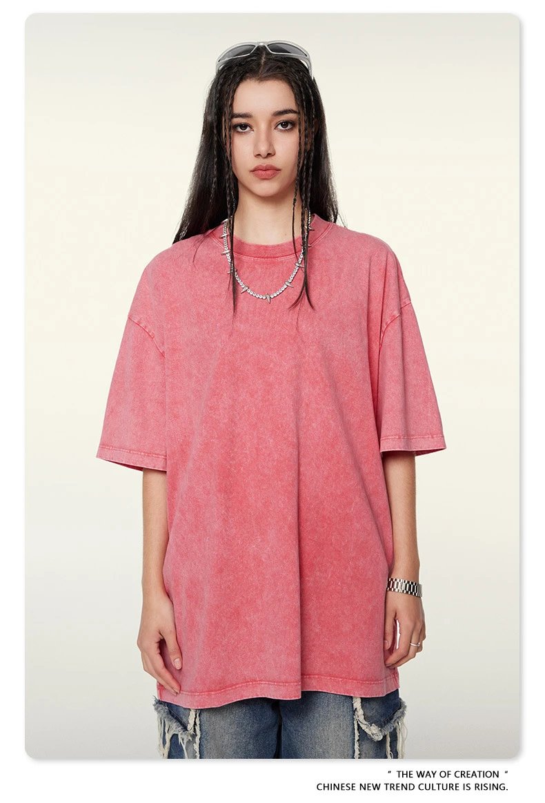 Design Beingmove Washed Beige Oversized T-Shirt T-Shirts - 79