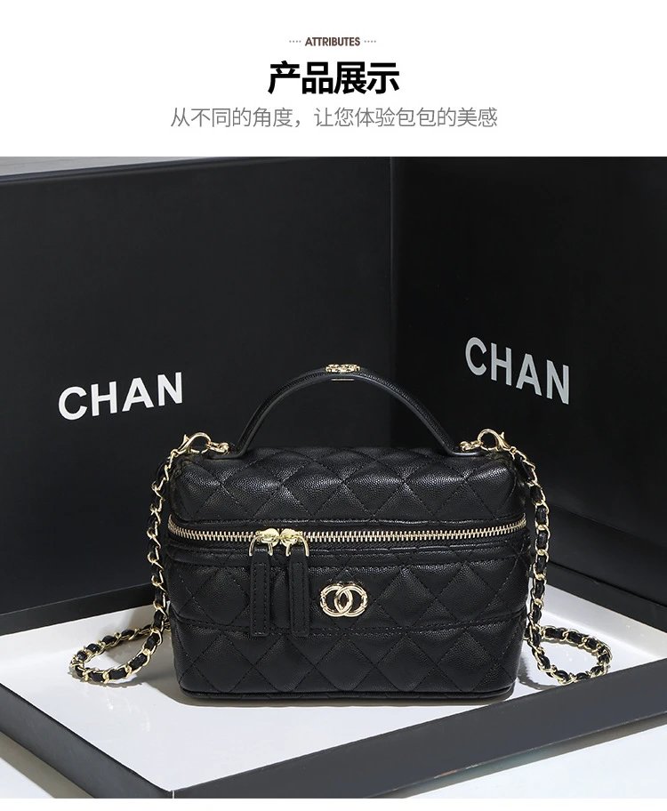 Chanel Mini Vanity Bag Pink Quilted Leather Handbag - 15