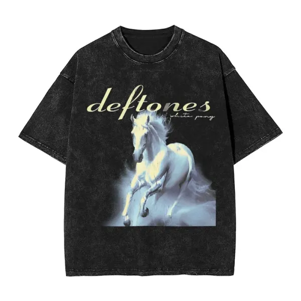 Design Deftones White Pony Graphic T-Shirt Black T-Shirts - 1