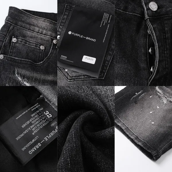 Purple Brand PURPLE Embroidered Denim Shorts Black - 4