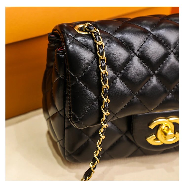 Chanel Mini Flap Bag Black Quilted Leather Chain Shoulder Bag - 20