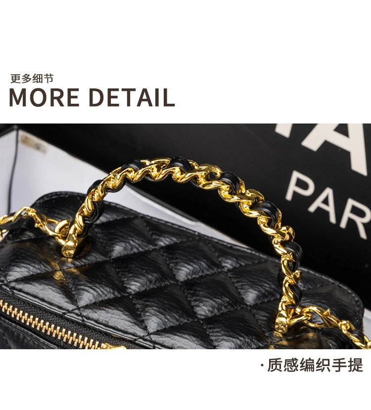 Chanel Mini Coco Handle Black Quilted Leather Chain Bag Handbags - 24