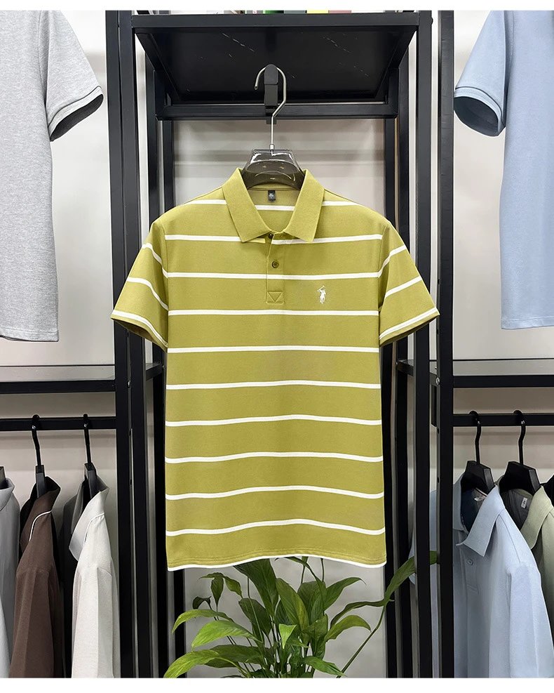 Polo Ralph Lauren Striped Polo Shirt Army Green - 26