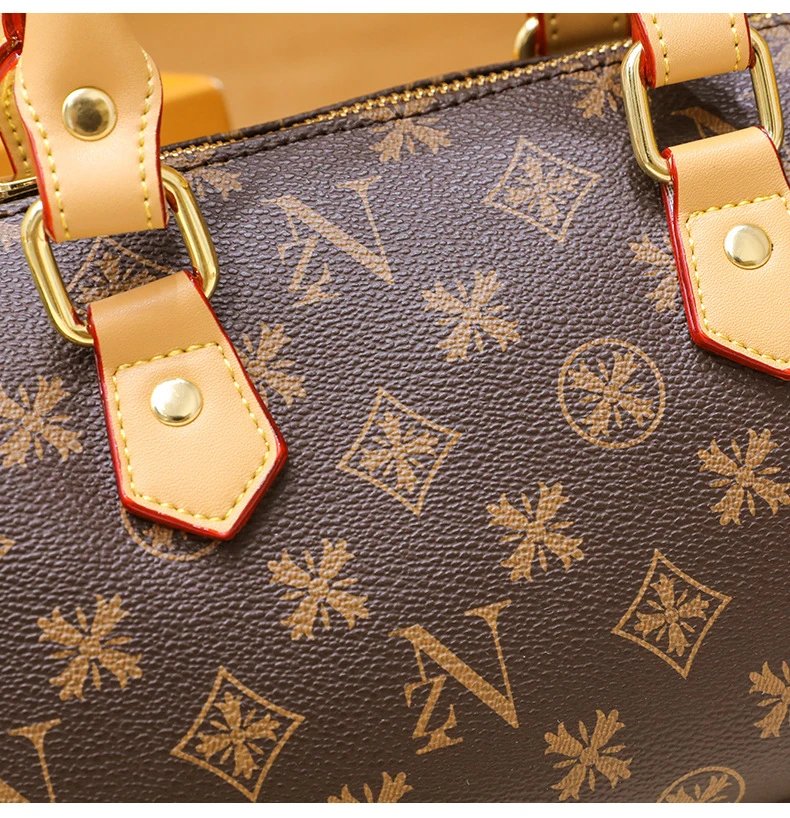 Louis Vuitton Monogram Boston Bag Brown Beige Handbag - 23