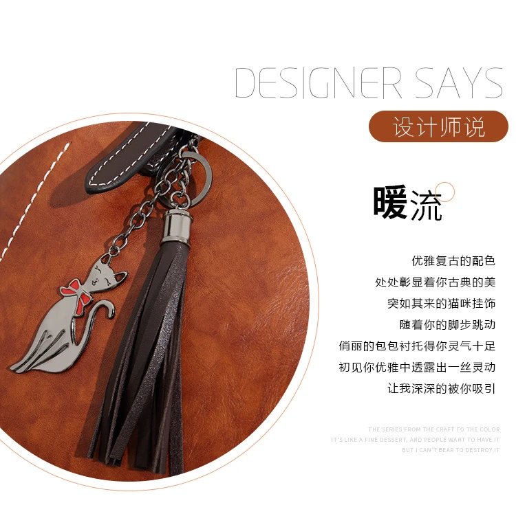 Design Tassel Detail Red Leather-look Tote Handbag Tote Bag - 4