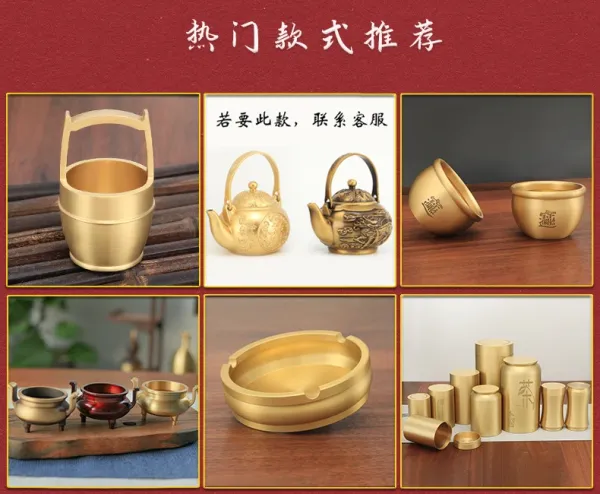 Design Mini Brass Teapot Gold Accessories - 2