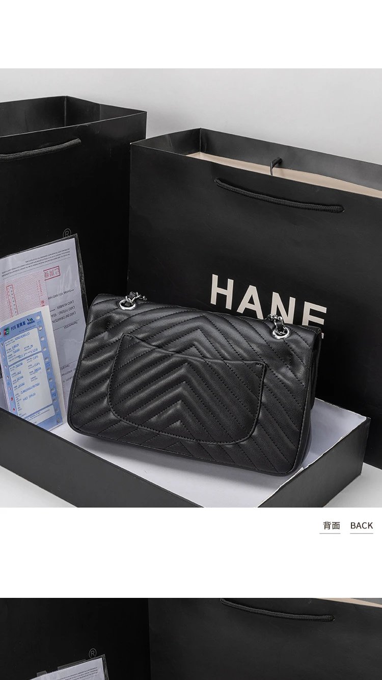 Chanel Classic Flap Bag Yellow Chevron Quilted Chain Shoulder Bag - 24