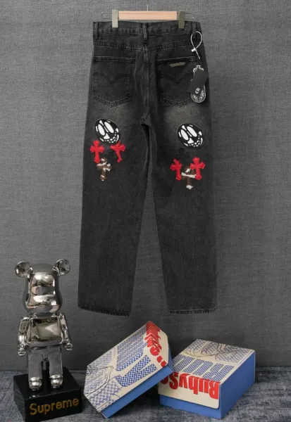 Supreme Cross Embroidered Brown Pants - 4