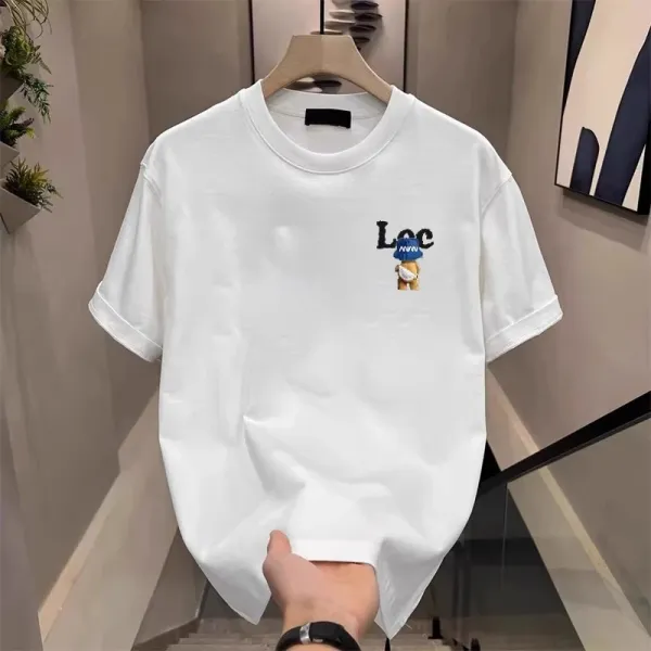 Design Loc Bear Graphic Print White T-Shirt - 8
