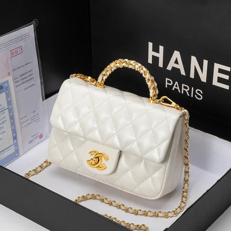Chanel Classic Flap Bag White Quilted Leather Handbag