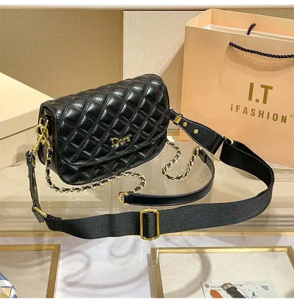 Dior Diorama Quilted Black Leather Belt Bag with Chain Strap - 17