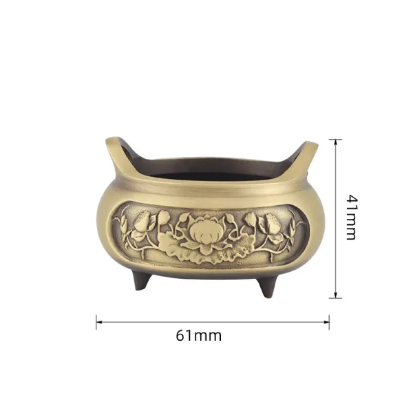 Design Brass Lotus Carved Incense Burner Accessories - 1