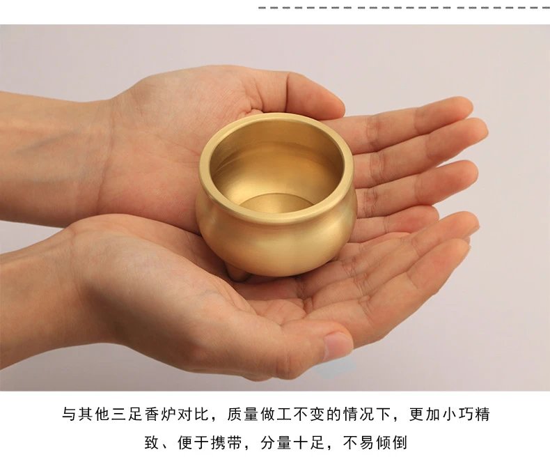 Design Brass Tripod Incense Burner Gold Accessory Accessories - 9