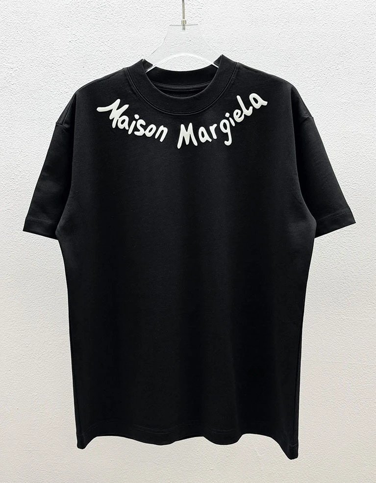 Maison Margiela Logo Embroidered T-Shirt White and Black - 44