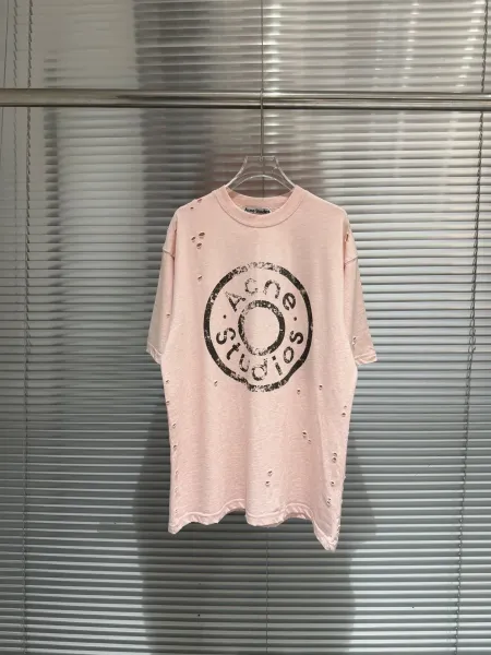 Acne Studios Heart Logo Oversized T-Shirt Pink - 50