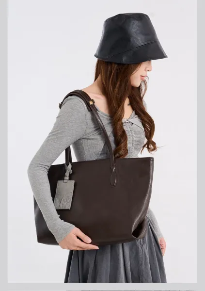 Design Tote Bag Black Leather-Effect Handbag - 4