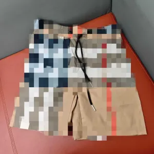 Burberry Check-Print Drawstring Waist Shorts Beige Multicolor