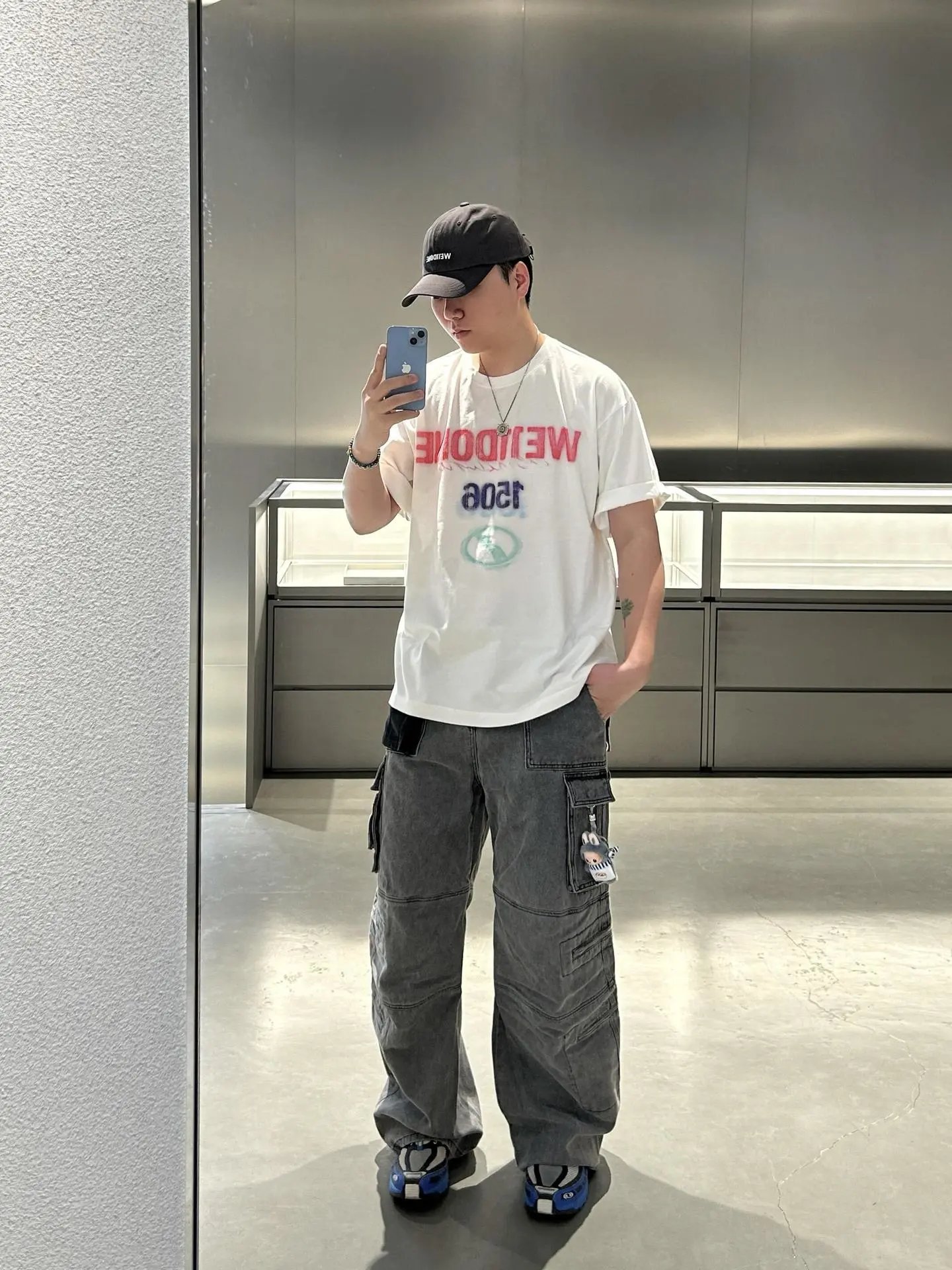 Design WE11DONE Graphic Print Oversized T-Shirt White T-Shirts - 22