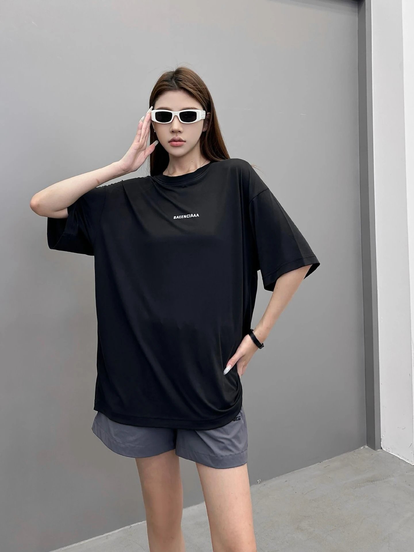 Balenciaga BAEENCIAAA Oversized Black T-Shirt - 5