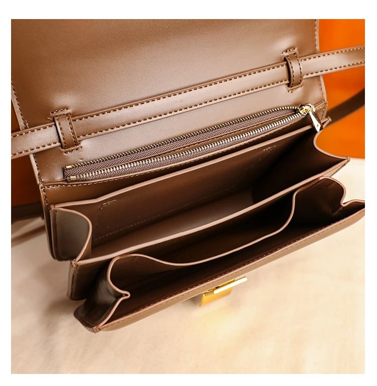 Celine Triomphe Mini Brown Leather Crossbody Bag - 8