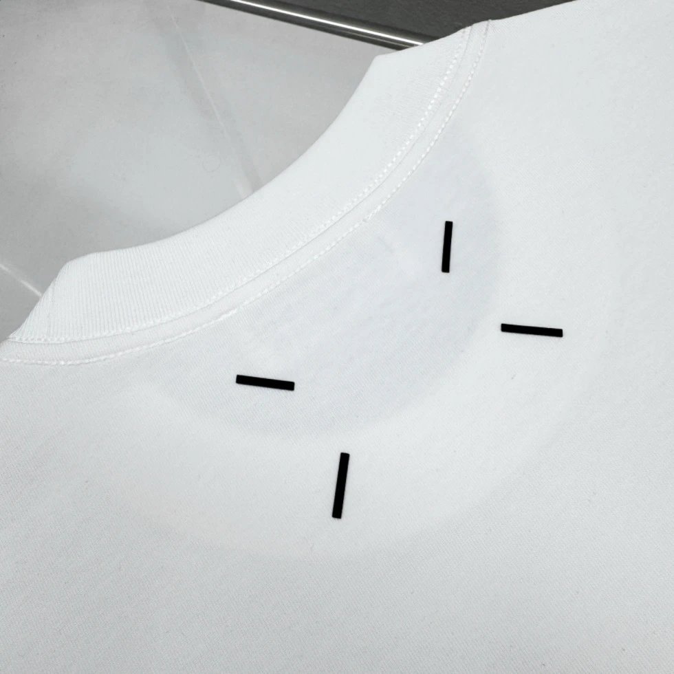 Maison Margiela Logo Embroidered T-Shirt White and Black - 12