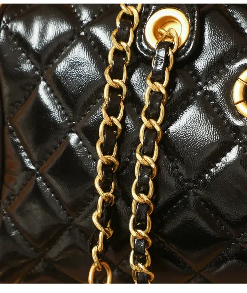 Chanel Quilted Boston Bag Burgundy Leather Handbag - 27
