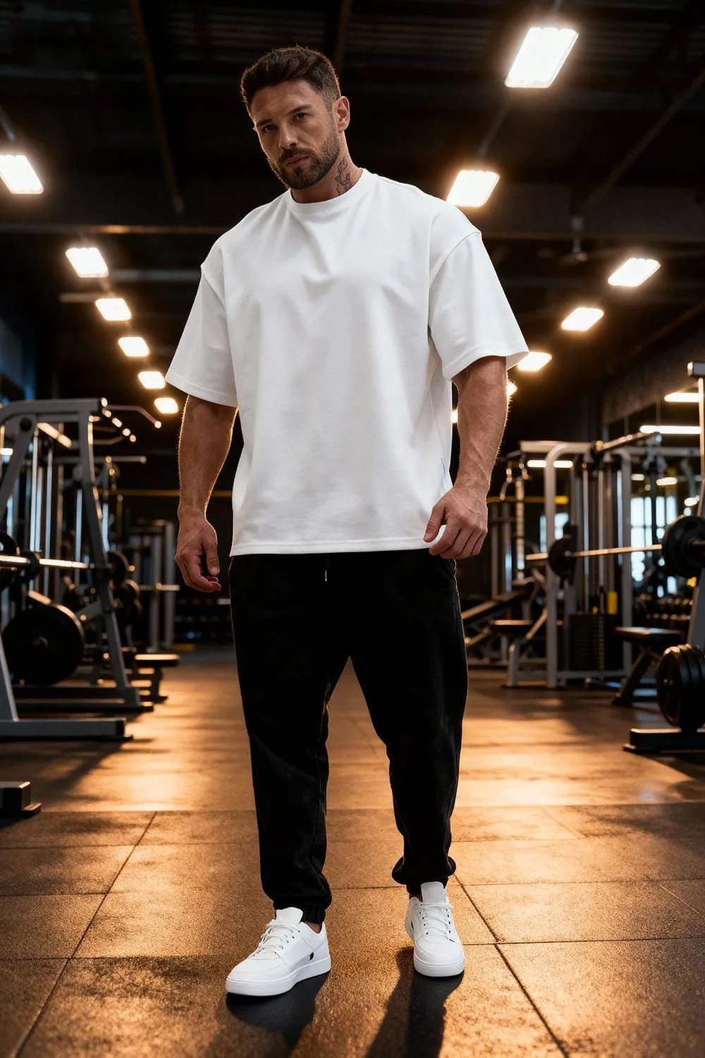 Design Basic Crew Neck Black T-Shirt - 11