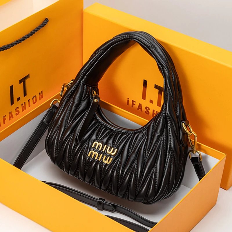 Miu Miu Matelassé Hobo Bag Black