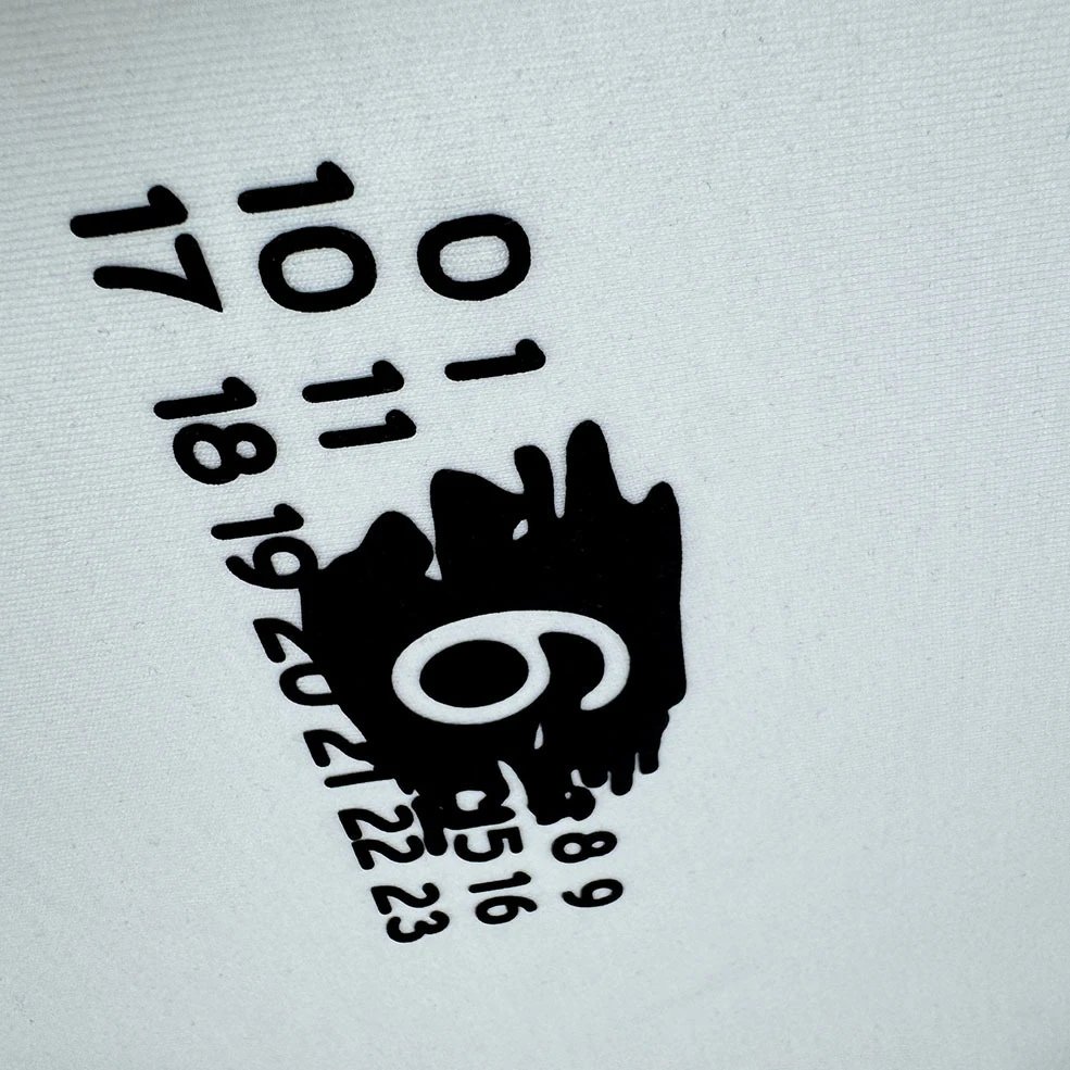 Maison Margiela Logo Embroidered T-Shirt White and Black - 38