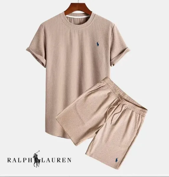 Design Ribbed Cotton Set Light Blue Sleepwear - 6