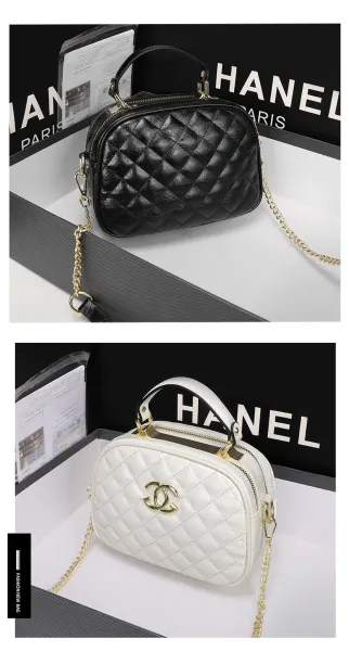 Chanel Quilted Mini Top-Handle Bag Black Chain Strap Handbag - 11