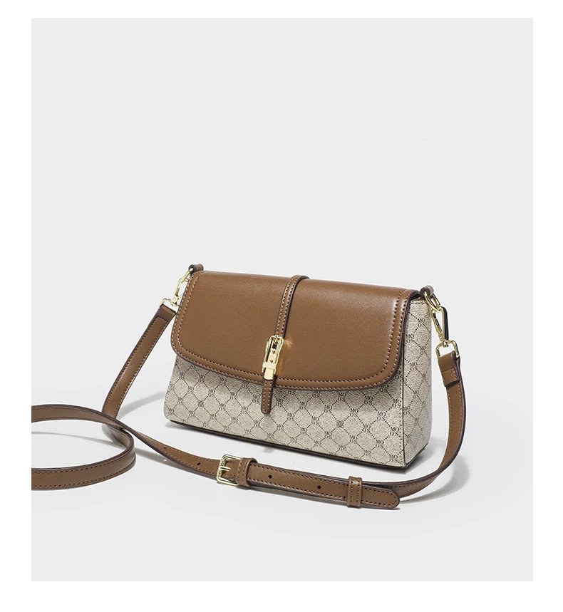 Design Luyis & Monlisa Crossbody Bag Beige Monogram Print Shoulder Bag Crossbody Bags - 18