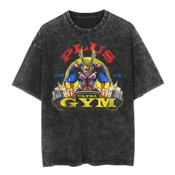 Design Plus Ultra Gym Distressed T-Shirt Black - 1