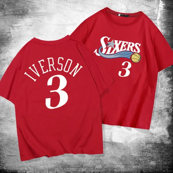 Philadelphia 76ers Allen Iverson #3 Jersey T-Shirt Red - 10