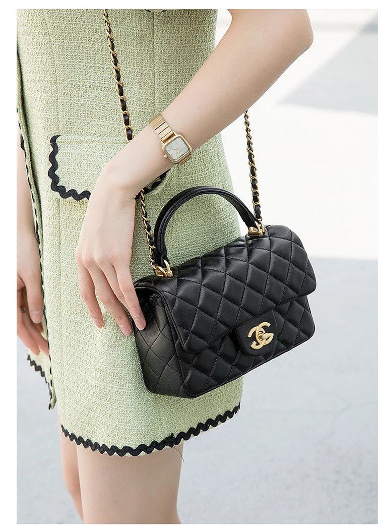Chanel Mini Flap Bag Black Quilted Leather Chain Shoulder Bag - 8