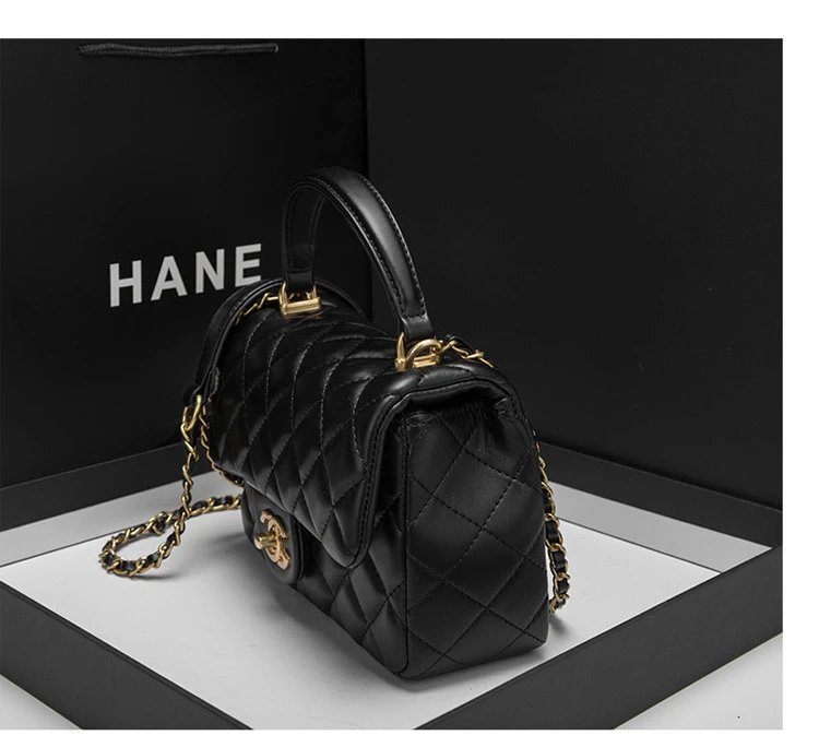 Chanel Mini Flap Bag Black Quilted Leather Chain Shoulder Bag - 17