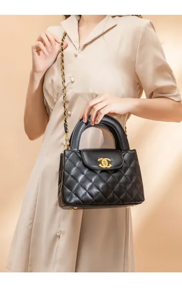 Chanel Mini Flap Bag Black Quilted Leather Handbag - 12