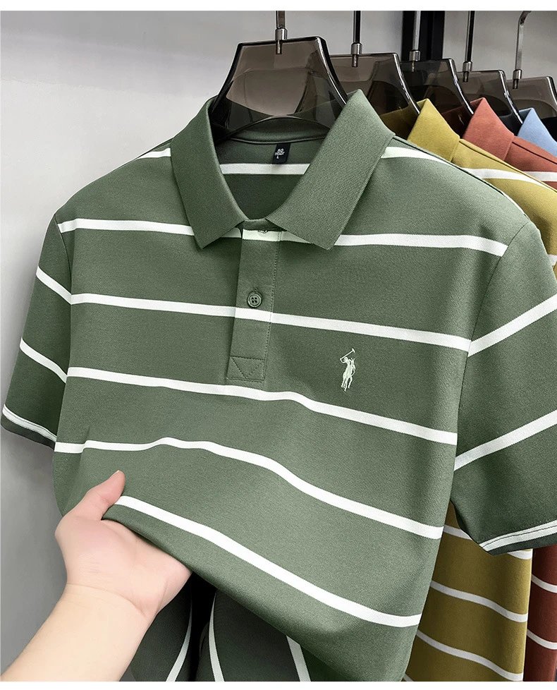 Polo Ralph Lauren Striped Polo Shirt Army Green - 21