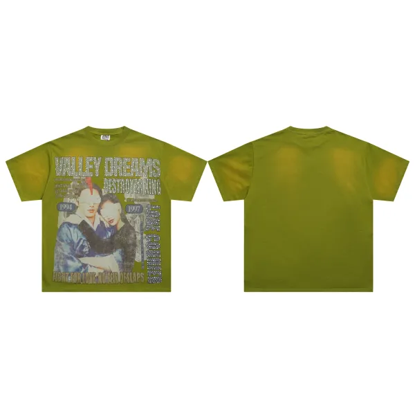 Design Valley Dreams Destroyer King Graphic T-Shirt Olive Green T-Shirt T-Shirts - 1