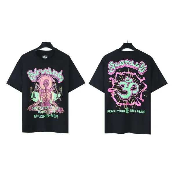 Design Sivana Om Symbol Graphic T-Shirt Black Tops.t Shirts - 1