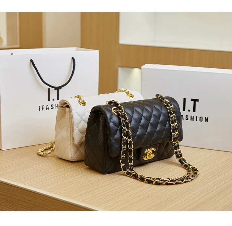 Chanel Classic Flap Bag White Quilted Leather Chain Shoulder Bag - 15